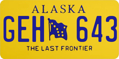 AK license plate GEH643