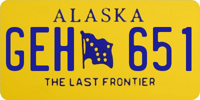 AK license plate GEH651