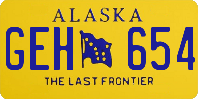 AK license plate GEH654