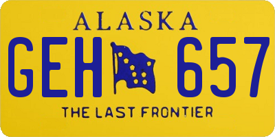 AK license plate GEH657