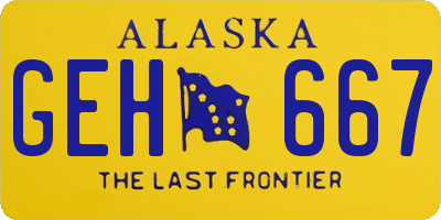 AK license plate GEH667