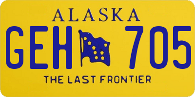 AK license plate GEH705