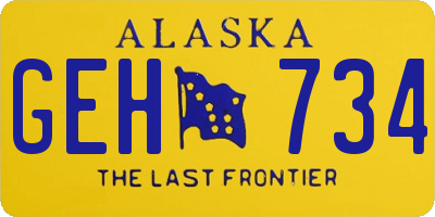 AK license plate GEH734