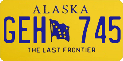 AK license plate GEH745