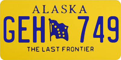 AK license plate GEH749