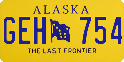 AK license plate GEH754