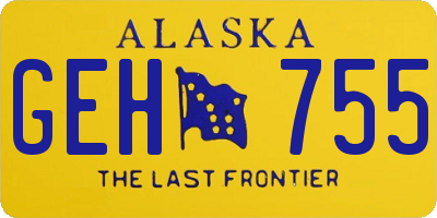 AK license plate GEH755