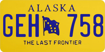 AK license plate GEH758