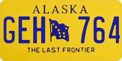 AK license plate GEH764