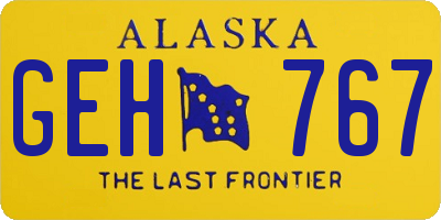 AK license plate GEH767