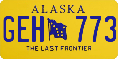 AK license plate GEH773