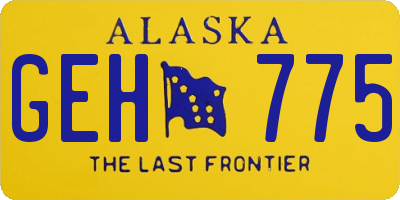 AK license plate GEH775