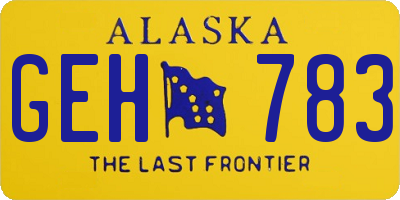 AK license plate GEH783