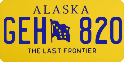 AK license plate GEH820