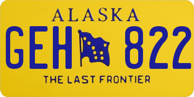 AK license plate GEH822