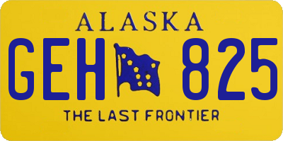 AK license plate GEH825