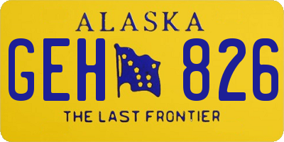 AK license plate GEH826
