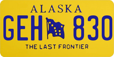 AK license plate GEH830