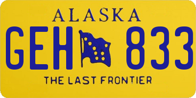 AK license plate GEH833