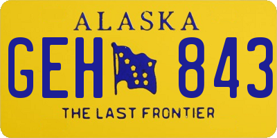 AK license plate GEH843