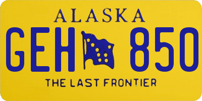 AK license plate GEH850