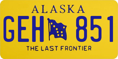 AK license plate GEH851