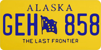 AK license plate GEH858