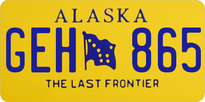 AK license plate GEH865