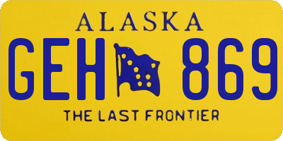 AK license plate GEH869