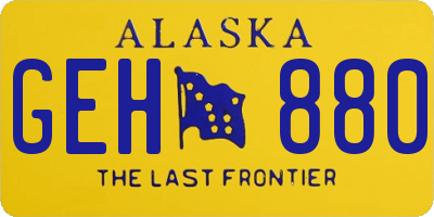 AK license plate GEH880