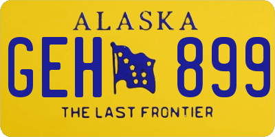 AK license plate GEH899