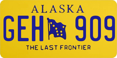 AK license plate GEH909