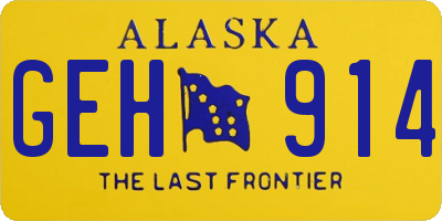 AK license plate GEH914