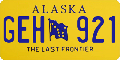 AK license plate GEH921