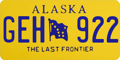 AK license plate GEH922