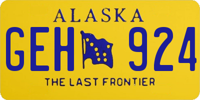 AK license plate GEH924