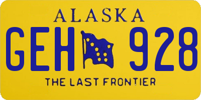 AK license plate GEH928