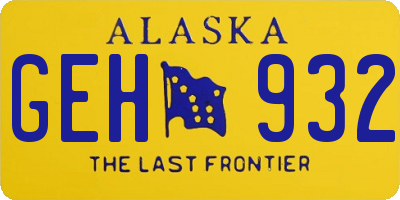 AK license plate GEH932