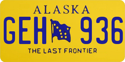 AK license plate GEH936