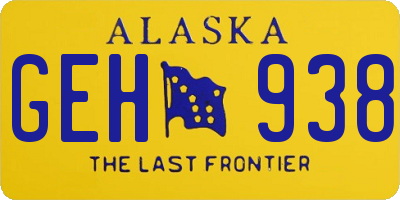 AK license plate GEH938