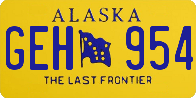 AK license plate GEH954