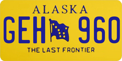 AK license plate GEH960