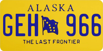 AK license plate GEH966