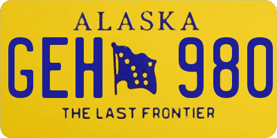 AK license plate GEH980
