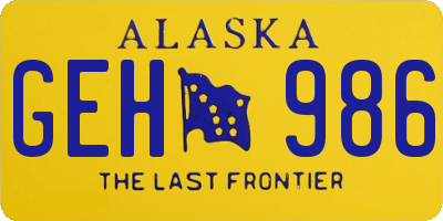 AK license plate GEH986