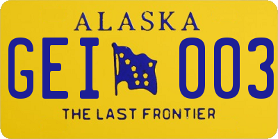 AK license plate GEI003