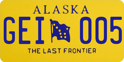 AK license plate GEI005