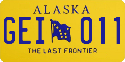 AK license plate GEI011