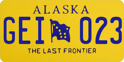 AK license plate GEI023