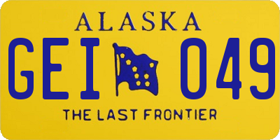 AK license plate GEI049